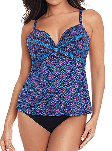 Miraclesuit Women's Swimwear Allura Underwire Foam Cup Adjustable Strap Tankini Bathing Suit TopBathing Suit Top2
