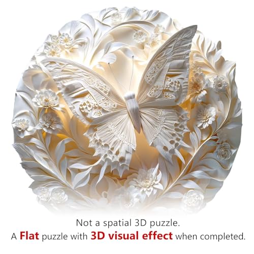 Rompecabezas de madera para adultos, puzzle 3D mariposa de papel, 100 piezas, forma animal único, desafío y regalo para adultos, 8.5x8.5 pulgadas miniatura 2