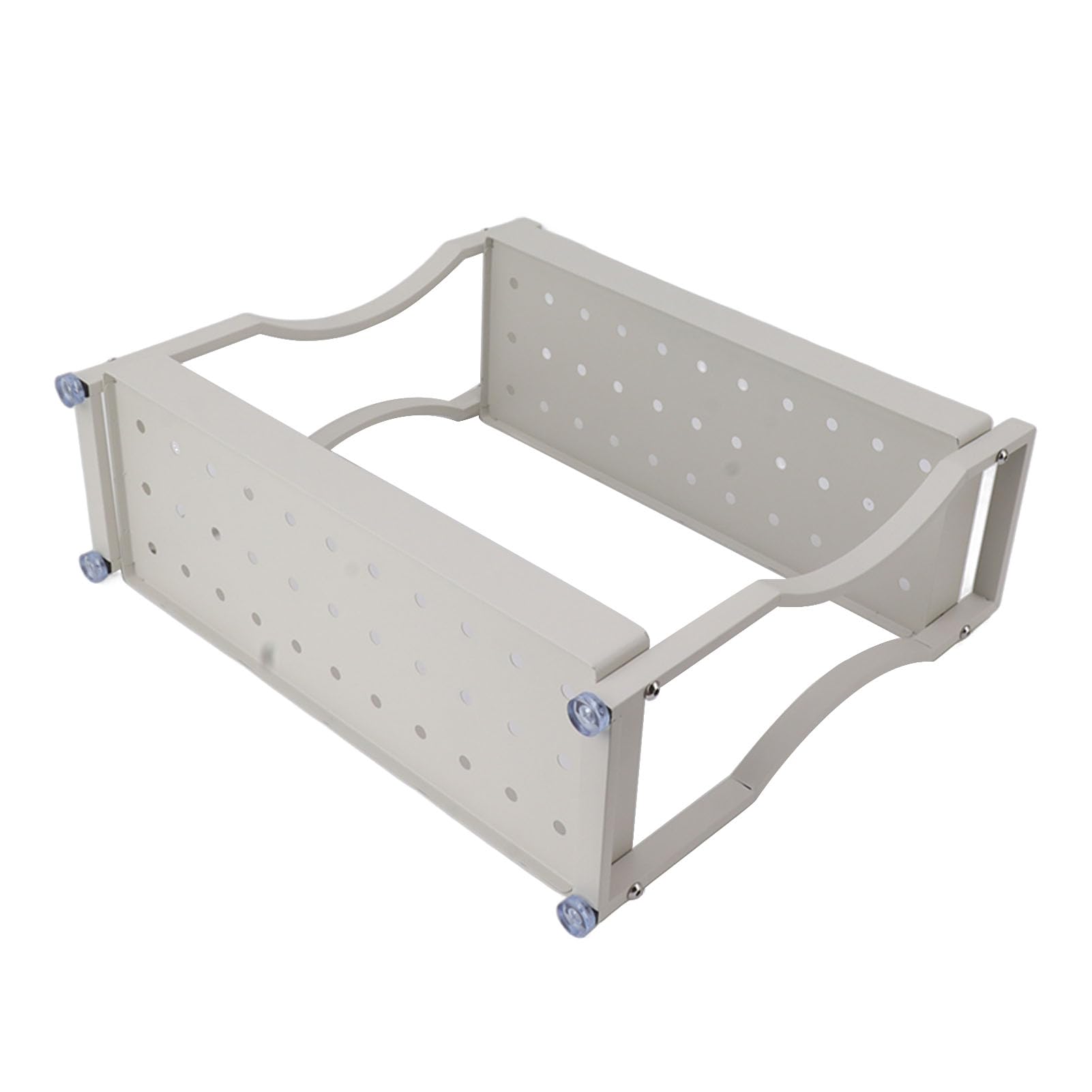 Stojak do przechowywania kawy w barze |2-poziomowy organizer nablatowy ze stali nierdzewnej z uchwytami |Półka szafki do kuchni/łazienki/biura |Biały (40cm / 15.7in)