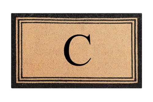 A1HC Natural Coir Monogrammed Doormat - Heavy Duty Anti-Shedding Front