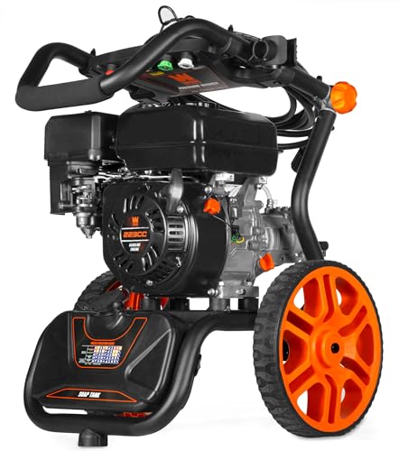 Wen 3400 PSI Gas Pressure Washer with 223cc Engine, 2.7 GPM Flow Rate and Onboard Soap Tank (PW224G)