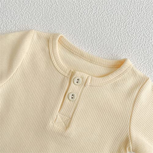 Macaquinho de algodão de manga comprida sólida para bebês recém-nascidos, unissex, de algodão e cor