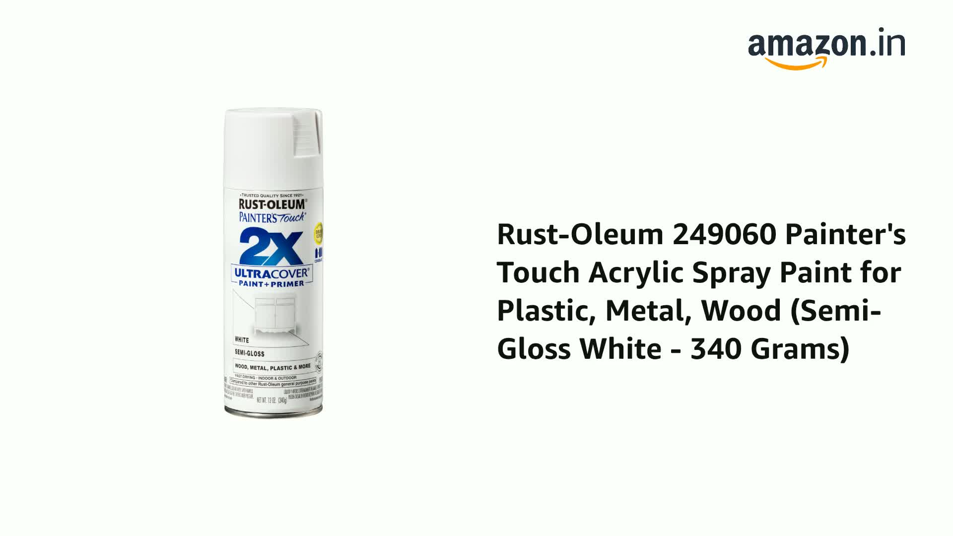Rust-Oleum 249060 Painter's Touch Acrylic Spray Paint for Plastic