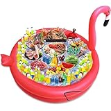 Inflatable Flamingo Cooler 130+ Cans Large Capacity, Bottom Quick-Drain, Luau Party Decor, Flamingo Pool Party Decorations, Beach Hawaiian Birthday Party Supplies Tropical Themed Summer Drink Cooler