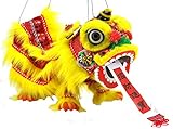 Mandala Crafts Chinese Hand Marionette Puppet (Yellow Lion)