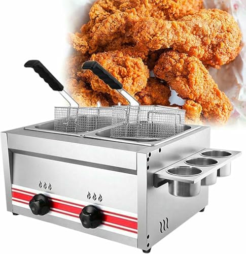 Friteuse professionnelle acier inoxydable double cuve 10Lx2 de comptoir