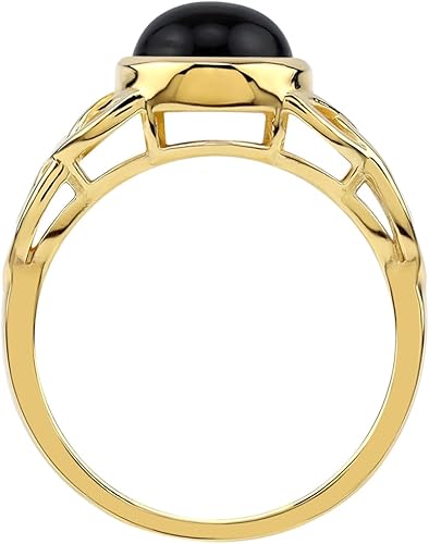 Miniatura 10 de Silvershake Anillo solitario de triquetra con nudo celta de triquetra de plata de ley 925 de 0315in forma redonda auténtica ónice negro Plata de ley