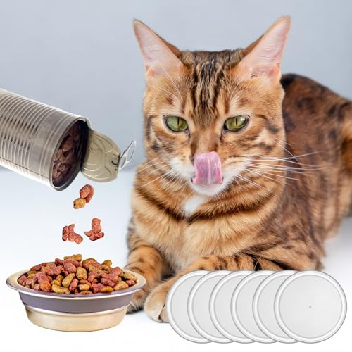 6 Stück Dosendeckel, Weiß Deckel für Dosen, Dosendeckel 800g, Waschbar Hundefutter, Dosenverschluss, Hundefutter für Futteraufbewahrung Tierfutterdosen(Durchmesser: 10cm)