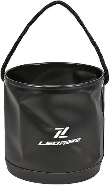 4.5L Fishing Bucket EVA Round Collapsible Live Fish Container with Drawstring Pull Rope Collapsible Water Tank Fishing Tackle (Blue) - 5
