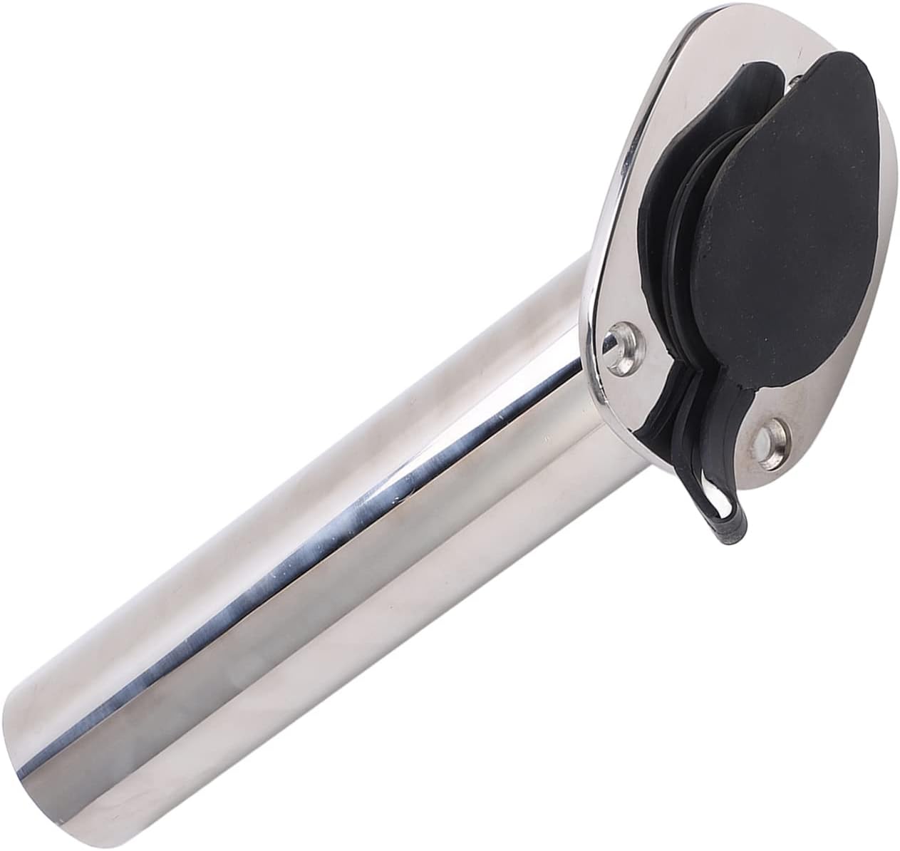 Heavy Duty Rod Holder, Flush Mount 316 Stainless Steel with PVC Cap, 15° Flange Angle, 245mm Length for Fishing Accessories