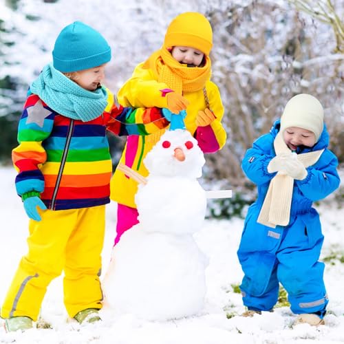 Image of JaGely 150 Pcs Kids Winter Beanies Gloves Scarf Bulk Warm Knit Hat Stretchy Full Fingers Gloves Scarves for Boys Girls
