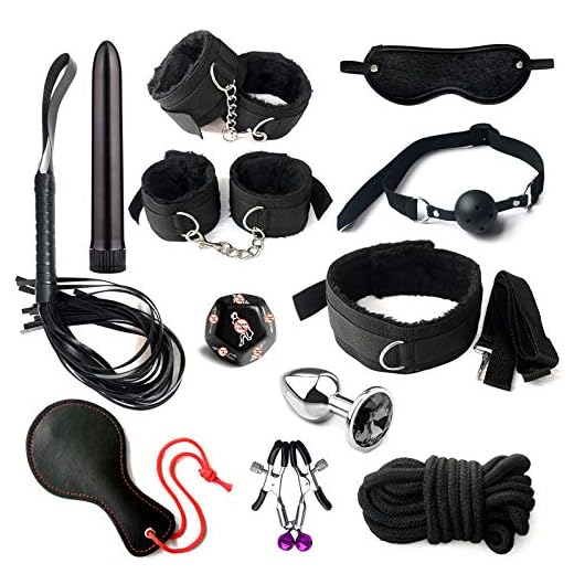 Roiz 12 Piezas de Esposas Ajustables Anḳle Cuḟfs Bdṣm Yoga Set