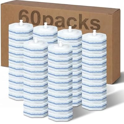 60 Count Toilet Wand Cleaner Refills for Clorox, 5X Cleaning Power Disposable Prefilled Toilet Cleaning Scrubbers, No Falling Apart, Fresh Fragrance