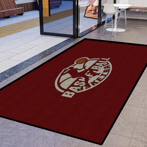 CaJoYo Custom Commercial Welcome Doormat Personalized Floor Mat with Any Logo Indoor/Outdoor Non Slip Washable Durable Area Rugs for Business 5x10