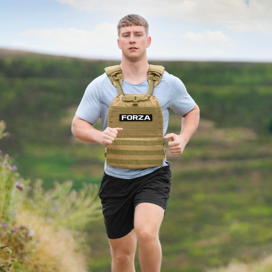FORZA Gilet Zavorrato Tattico | Giubotto Regolabile con capacità Fino ai 22kg – Allenamento