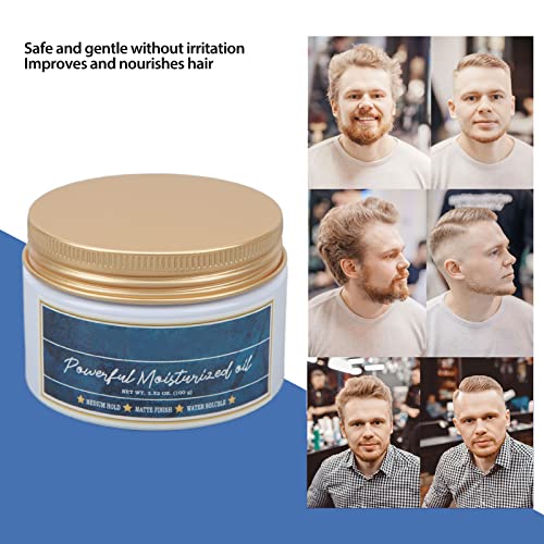 Cera de Estilo de Cabelo, 3,5 Onças de Ligação Forte, Argila de Cabelo de Fixação Forte, Refrescante