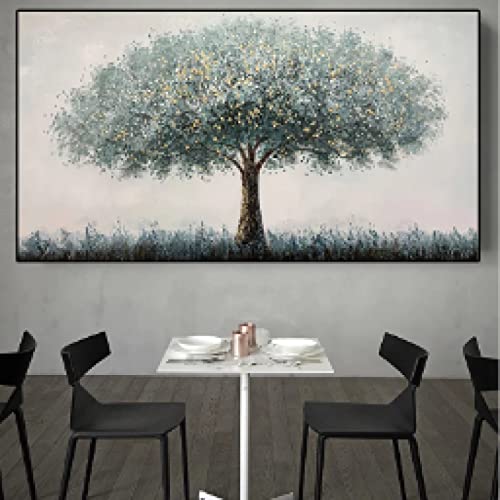 Toile peinture grand arbre sans cadre pour transformer un mur vide