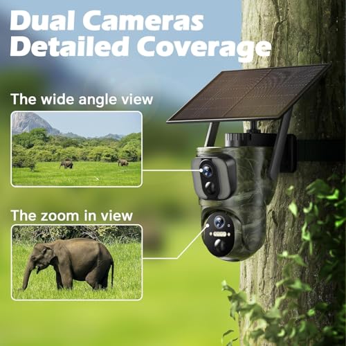 VOOPEAK Solar Wildkamera 4K 48 MP, Wildkamera mit Bewegungsmelder Nachtsicht, Wildtierkamera...