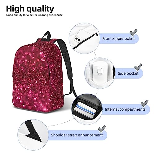 Sac à dos pour ordinateur portable protection optimale et style pailleté rouge - 5