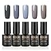 Produktbild 7ml Winter graue Farbe Nagel Polituren Set Stampfen semi permanente Lucky Lack Gel polnischen Hybrid-Lack Emaille Räum Verkauf 5 Flasche (grau 3)