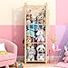 ZEQON Stuffed Animal Storage - Large Wooden Toy Storage Organizer with 1 Removable Hanging Storage Net, Plush Toy Organizer for Kids' Rooms, Bedroom, Playroom or Nurseries