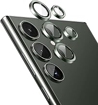 TANTEK Back Camera Lens Ring Guard Protector for Samsung Galaxy S23 Ultra Camera Lens Protector 9H Tempered Glass Camera Screen Protector for S23 Ultra Accessories Aluminum Edge Lens Cover HD Clear Case Friendly- Green