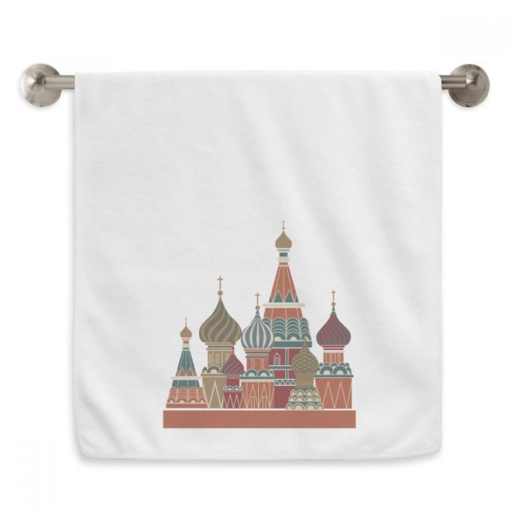 Serviette visage Russie et Place Rouge absorbante et douce blanche