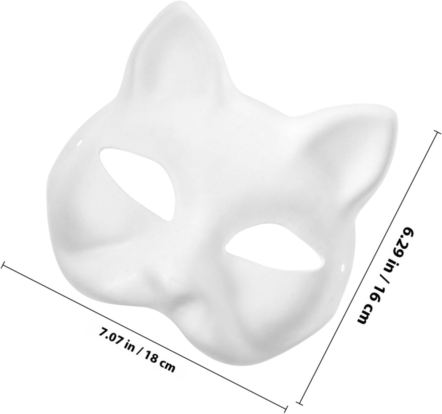 NOLITOY 15PCS Blank Cat Mask, DIY White Paintable Paper Mask White Half Face Masks for Masquerade Cosplay Dance Party Halloween