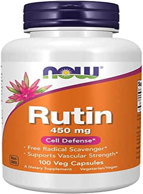 Now Foods, Rutin, 450mg, 100 Vegan Capsules, Lab-Tested, Bioflavonoid ...