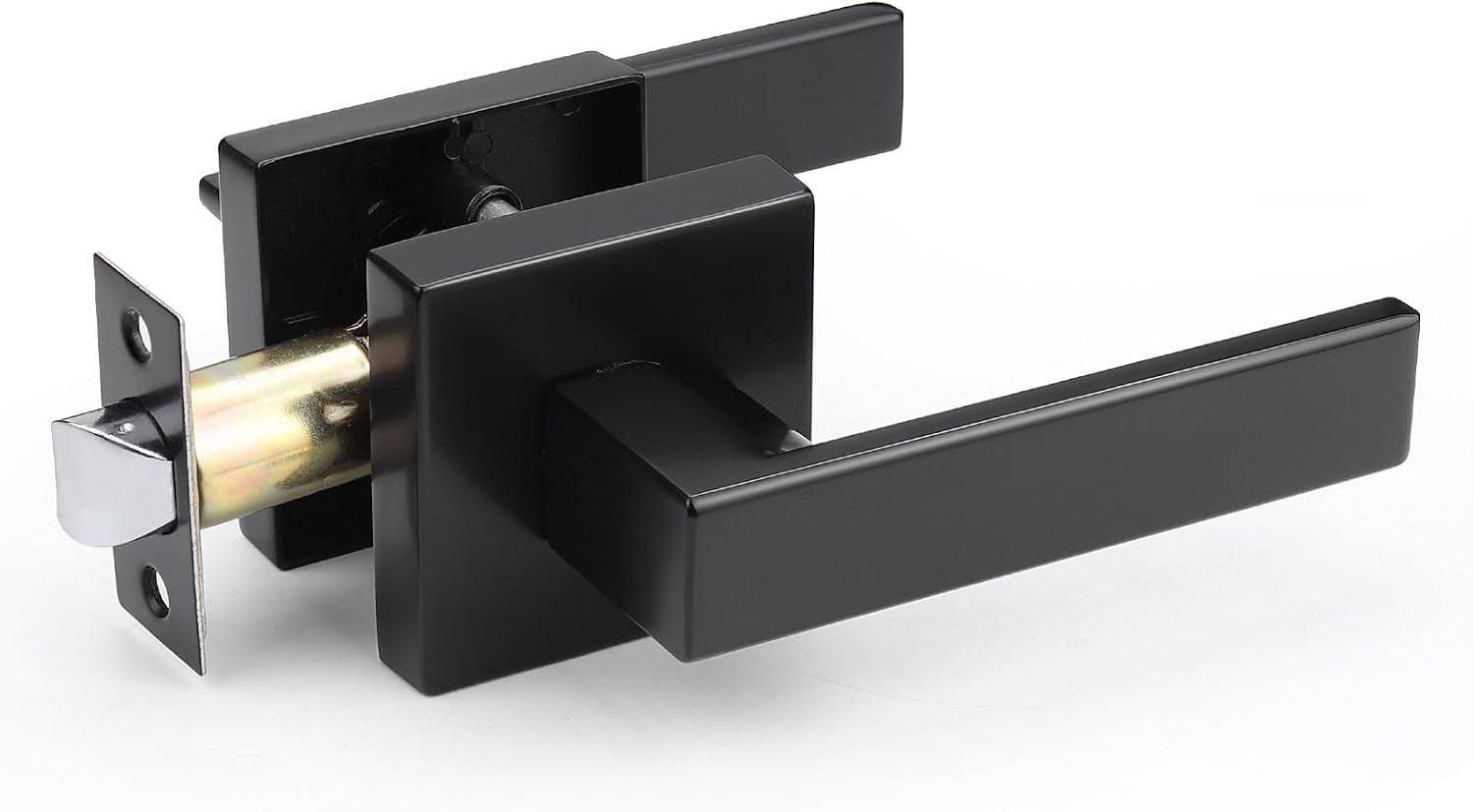 Assembled door lever on a white background