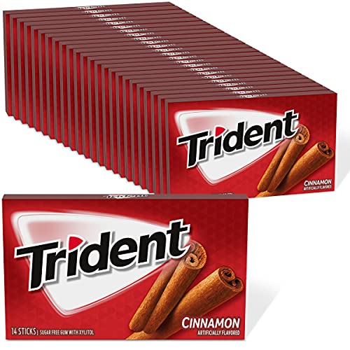 Trident Cinnamon Sugar Free Gum, 24 Packs of 14 Pieces (336 Total Pieces)