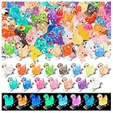 42Pcs Sprouts Rave, Cute Rave Trinkets Mini Glow Resin Duck Clips for Hair, Festival Accessories for Girls Party Supplies