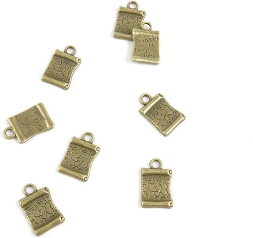 Abalorios de bronce antiguo con diseño de mapamundi de tesoro, para manualidades, manualidades, abalorios, U2ZX6B