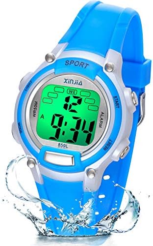 Kids Watch Digital for Girls Boys,Children Waterproof 5 ATM Outdoor Sports Camping Swimming Wrist Watch with Alarm,Time, Date, Backlight Multi Functions Children Digital Watch