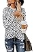 Womens Leopard Print Tops Casual Cute Shirts Basic Long Sleeve Soft Loose Blouse
