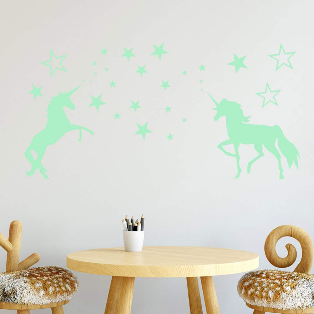 Autocollant Lumineux Cartoon Licorne Cheval Étoile Motif Créatif
