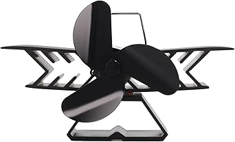 Heat Powered Stove Fan, Thermoelectric 3 Blades Wood Burning Fireplace Fan Aluminum Alloy Plane Shaped