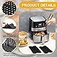 Vicloon Air Fryer Matten Liners,2 Stück Air Fryer Liner,perforierte Ausführung,Wiederverwendbar,Easy Clean Luftfritteuse Pad Antihaft Silikon Zubehör for Ninja,5.3x7.87 Zoll-Schwarz