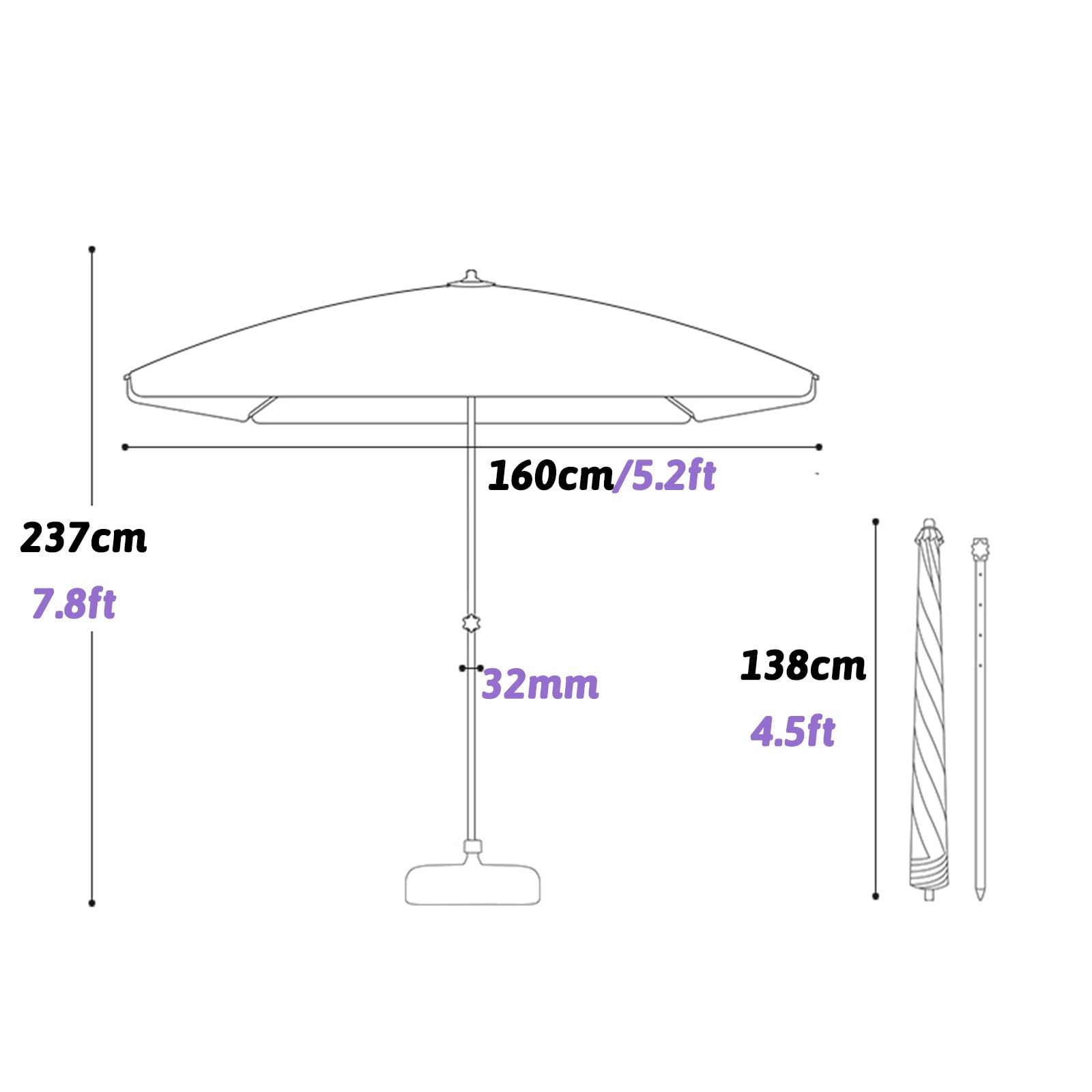 Prostokątny parasol zewnętrzny z zasłoną przeciwsłoneczną, 160 x 160 cm i 200 x 200 cm, parasol kempingowy do ogrodu, na patio, plażę, stół targowy, trawnik, ochrona basenu