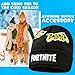 Fortnite Mütze Kinder Jungen, Warme Beanie Wintermütze, Strech-Material, Winter Zubehör, Gamer Geschenke für Jungs & Teenager (6-14 Jahre, Schwarz)