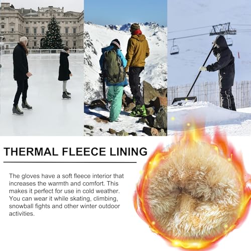 Winter Gloves for Women Warm Wool Touch Screen Ladies Windproof Thermal Knit Fleece Lined Gloves for Cold Weather