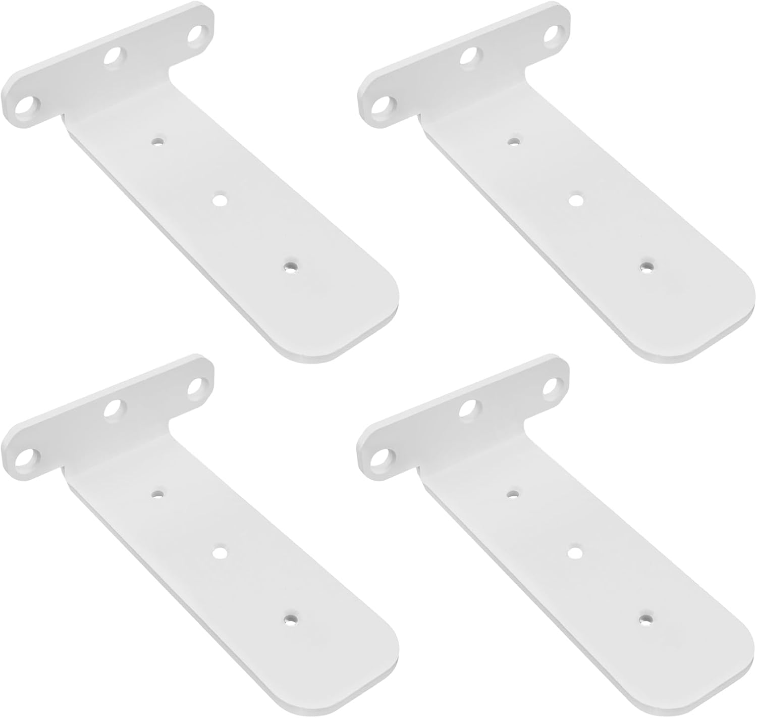 Geesatis White Floating Shelf Brackets,Iron L Brackets,Hidden Invisible Shelf Brackets for Home,Garden,Office and DIY,6 inch,Pack of 4