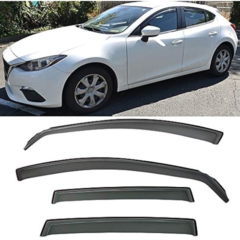 VXMOTOR for 2014-2018 Mazda 3 ( in-Channel Window Visors ) - Rain Guard Deflector V54 Cover