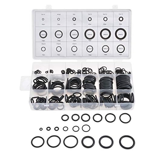KATUR Universellt O-Ring-sortiment, 279 st metriskt set, 18 storlekar 3-18 mm innerdiameter, svarta o-ringar i gummi för VVS, fordon, allmän reparation