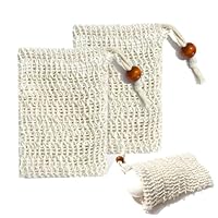 2 Stück Seifensäckchen Sisal Seifenbeutel, Natürliches Seifenbeutel Feste Seife Seifenbeutel Seifennetz Festes Shampoo Seifenbeutel Aufschäumen Für Bäder Massage Peeling Seifensäckchen Bio (2 Stück)