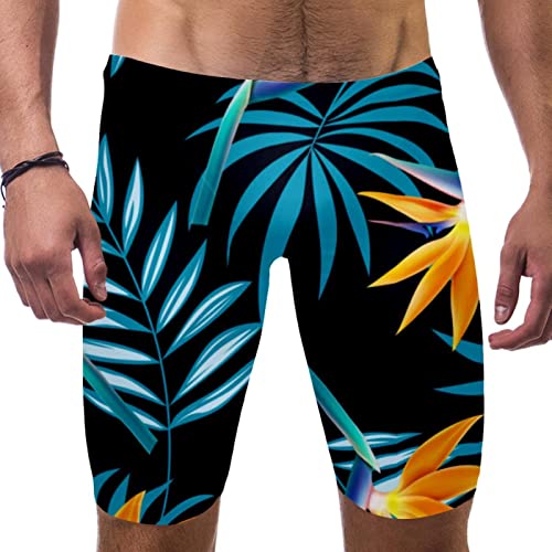 Short de bain homme motif floral jaune idéal pour vos vacances