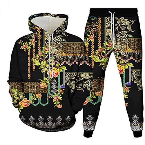 Sweat à capuche motif floral 3D contre le froid XL