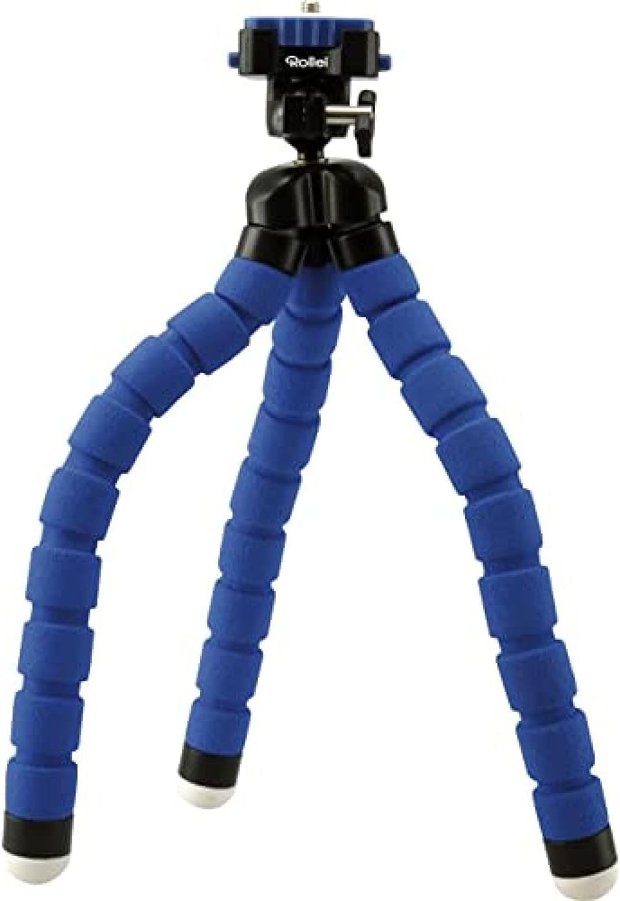 Rollei Monkey Pod - Adaptive Mini Tripod for Traveling with flexible legs, incl. ball head and quick release plate - Blue