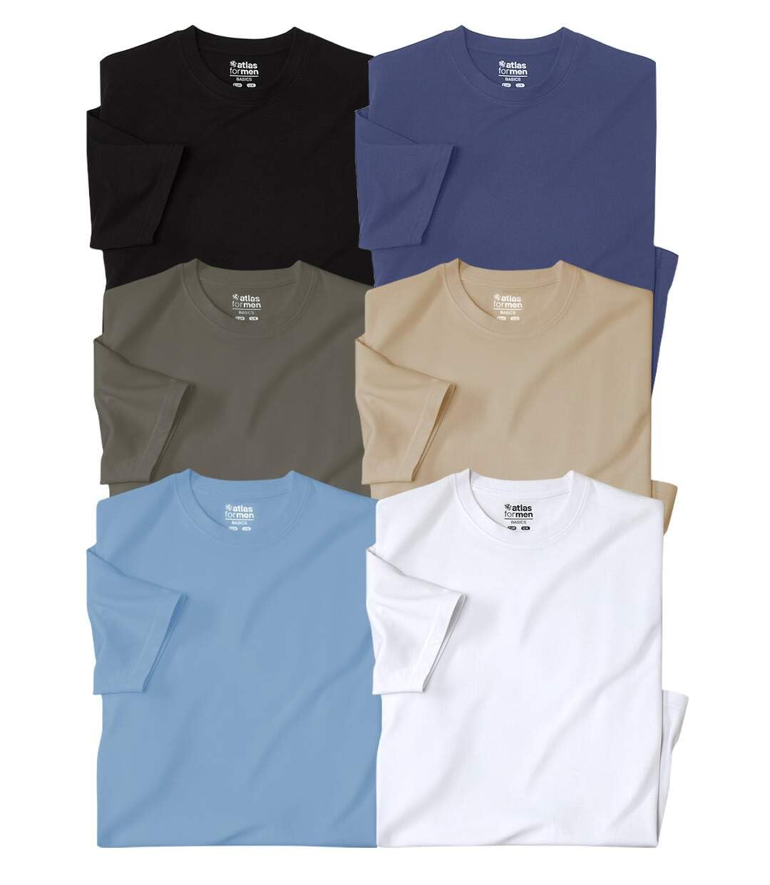 ATLAS FOR MEN - Pack of 6 Men's T-Shirts - 4XL