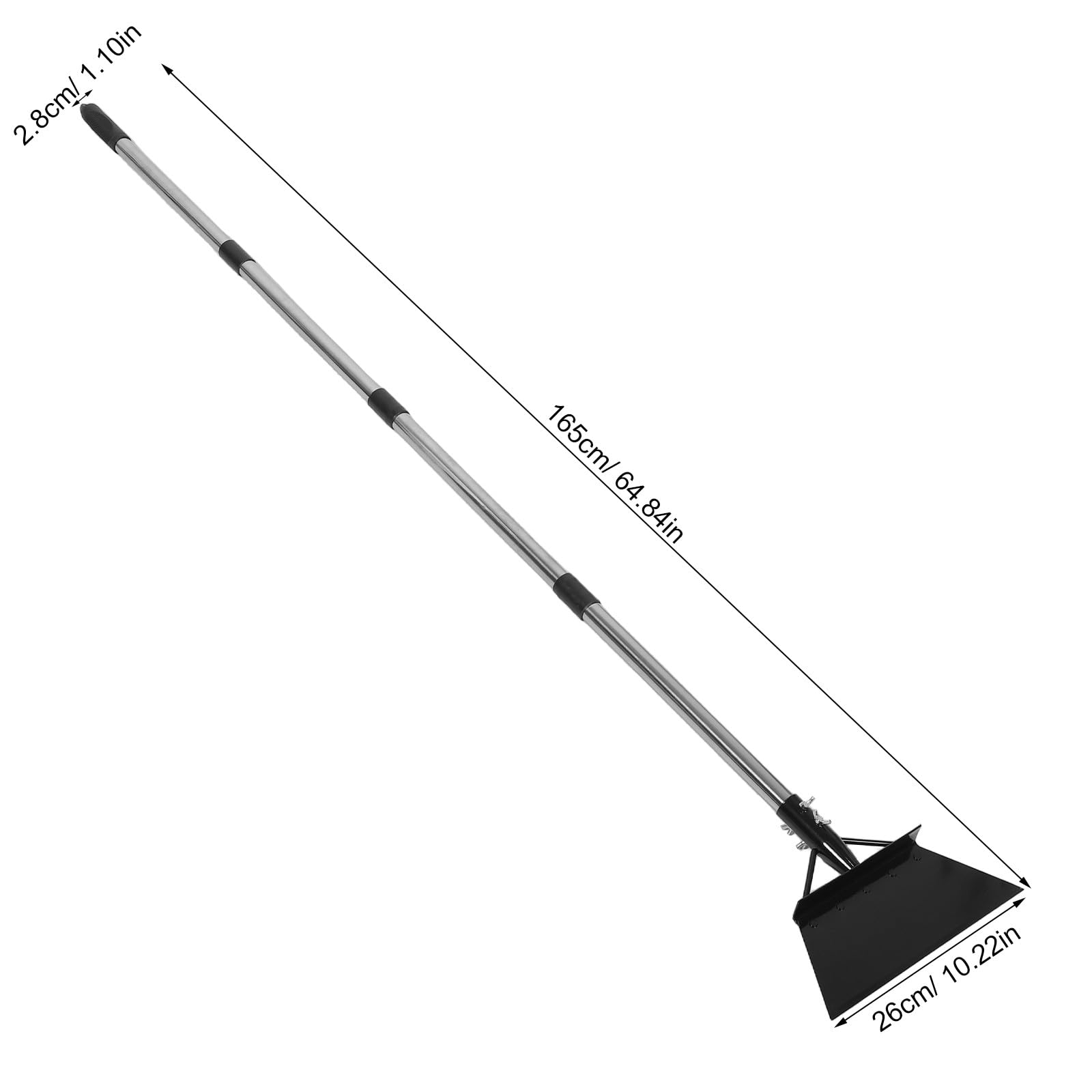 Lurrose Pala de Limpieza para Exteriores: Recogedor de estiércol de gallina - Mango Largo de 165 cm (65") Herramientas de Limpieza para gallineros - Recogedor de Arena para Gatos - Pala para